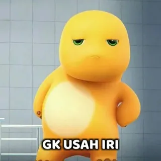 😌 GK USAH IRI Cartoon, Figur, Dinosaurier, Gelb, Animiert telegram sticker