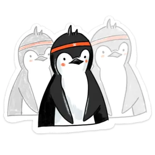 😦 펭귄, 달리기, 피트니스, 운동, 만화, 동물 telegram sticker