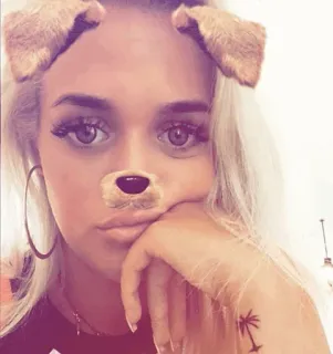 ☁️ Selfie, Phụ nữ, Filter chó, Chân dung, Tóc vàng telegram sticker