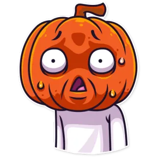 😦 bí ngô, halloween, sợ hãi, màu cam, hoạt hình telegram sticker