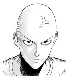 😡 Saitama One-Punch Man Saitama, One-Punch Man, anime, manga, hero, bald, angry telegram sticker