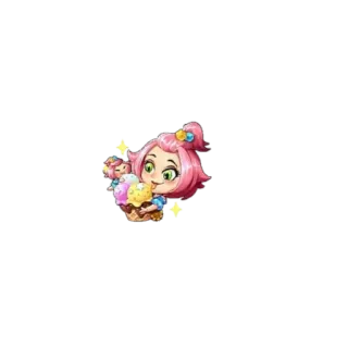 🍨 アニメ, かわいい, カップケーキ, デザート, 女の子 telegram sticker