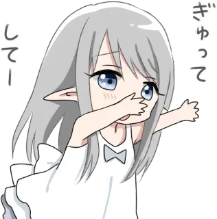 🤗 ぎゅって してー Anime, Manga, Lucu, Gadis, Peluk, Permintaan telegram sticker