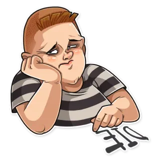 😪 Sad triste, dibujos animados, personaje, pesimista, melancólico telegram sticker