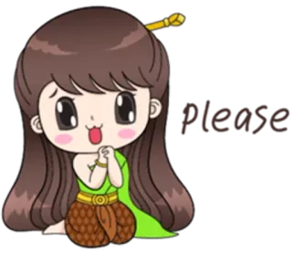 🙏 please Desenho animado, Fofo, Implorando, Pedido, Suplicante, Roupa tradicional telegram sticker