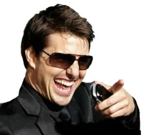 😎 Tom Cruise นักแสดง, แว่นกันแดด, คนดัง, ผู้ชาย, ยิ้ม telegram sticker
