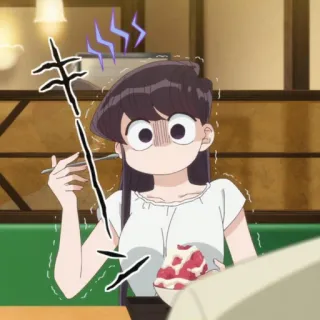 😰 Komi Shouko Komi Can't Communicate 애니메이션, 코미 양은 커뮤증입니다, 만화, 코미 쇼코, 귀여운, 카와이, 불안 telegram sticker