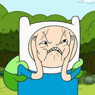 😡 Finn Adventure Time 漫画, フィン, アドベンチャー・タイム, 面白い顔, 怒り, アニメ telegram sticker