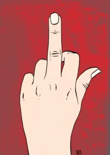 🖕 dedo do meio, ofensivo, gesto, mão telegram sticker