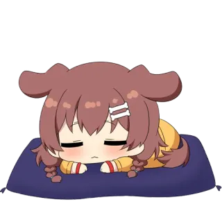 😴 Inugami Korone anime, cartoon, dog, sleeping, kawaii, cute, chibi, vtuber telegram sticker