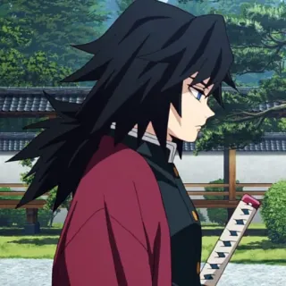 🌊 Giyu Tomioka Demon Slayer Аниме, Клинок, рассекающий демонов, Меч, Гию Томиока, Манга, Персонаж telegram sticker