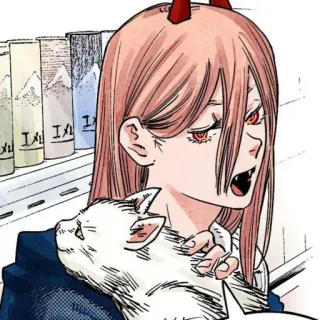 🗯 Power Chainsaw Man Anime, Manga, Diablo, Gato, Power, Chainsaw Man whatsapp sticker