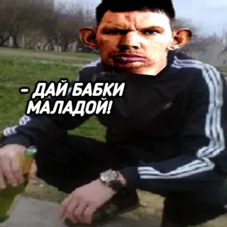 😏 - ДАЙ БАБКИ МАЛАДОЙ! Okupa, Ruso, Matón, Dinero whatsapp sticker