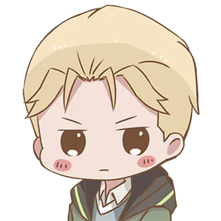 😐 anime, manga, chibi, character, blonde hair, cute telegram sticker