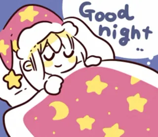 😴 Good night dobranoc, sen, gwiazdy, księżyc, pora spać telegram sticker