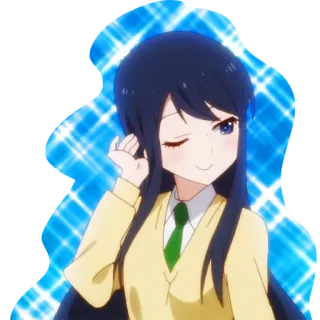 😌 anime, girl, cute, wink, school uniform telegram sticker