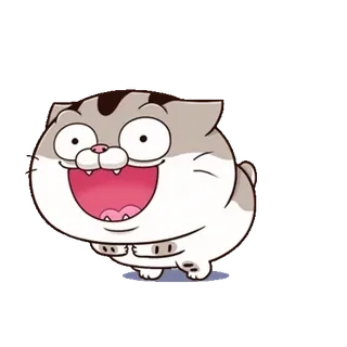 😊 gato, animal, dibujo animado, divertido, meme, feliz, sonriendo whatsapp sticker