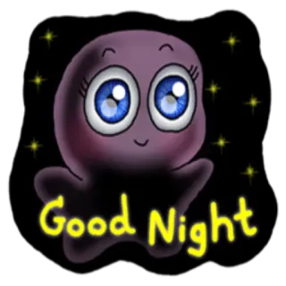 🌑 Good Night bonne nuit, mignon, étoiles, sommeil, nuit telegram sticker
