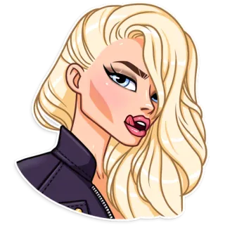 😼 rubia, mujer, pegatina, dibujos animados, rubio, sexy, seductora telegram sticker