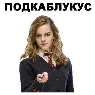👨‍👨‍👧‍👧 Hermione Granger Harry Potter ПОДКАБЛУКУС Hermione Granger, Harry Potter, Sticker, Emma Watson, Texte russe telegram sticker