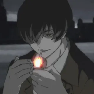 🚬 Anime, Hút thuốc, Bật lửa, Đàn ông, Đêm whatsapp sticker