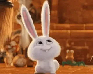 🍭 Snowball The Secret Life of Pets Hase, Kaninchen, süß, Tier, Cartoon, weiß, Haustier telegram sticker