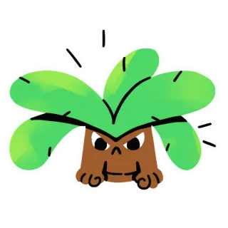 😤 palmier, en colère, plante, dessin animé, autocollant, tropical, arbre telegram sticker