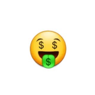 🤑 Emoji, Dinheiro, Dólar, Rico, Língua, Ganancioso telegram sticker