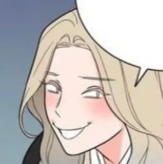 🥢 cartoon, smirking, blond hair, woman, expression, speech bubble telegram sticker