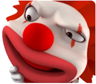 🤡 Clown, traurig, rote Nase, Make-up, Zirkus, unglücklich whatsapp sticker
