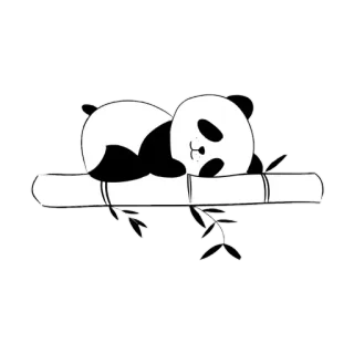 🐼 panda, sleeping, bamboo, cute, animal, bear telegram sticker