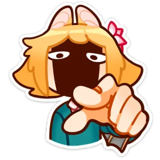 🫵 アニメ, 猫, 指差し, かわいい, イラスト, ステッカー whatsapp sticker