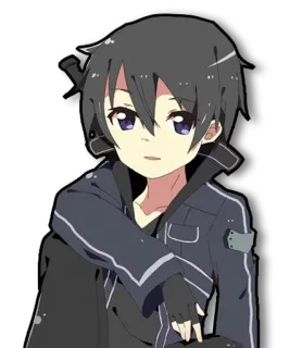 🙄 Kirito Sword Art Online anime, manga, kirito, sword art online, character, video game telegram sticker