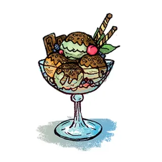 🍨 ice cream, dessert, food, sweet, treat, sundae, chocolate, berries telegram sticker