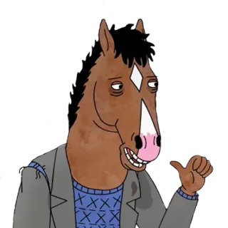 😞 BoJack Horseman BoJack, Horseman, kartun, acara TV, hewan, kuda whatsapp sticker