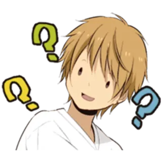 ❓ Anime, Fragezeichen, Cartoon, Figur, Junge telegram sticker