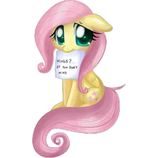 💛 Fluttershy My Little Pony Hugs?... if you don't mind Dibujos animados, Amistad, Lindo, Pony, Abrazo, Fluttershy, My Little Pony telegram sticker