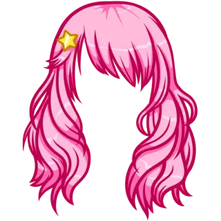 ❤ hair, pink, hairstyle, star telegram sticker
