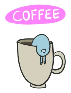 ☕️ COFFEE café, bebida, caneca, engraçado, caprichoso, desenho animado telegram sticker