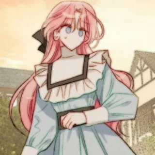 🎀 Anime, Rosa Haare, Frau, Kleid, Süß, Manga, Weiblich telegram sticker