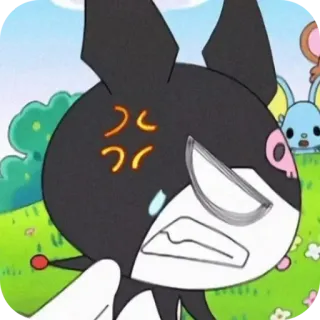 ❤ Kuromi Kuromi, Sanrio, Anime, Dibujos animados, Lindo, Enojado, Kawaii telegram sticker