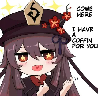 😇 Hu Tao Genshin Impact COME HERE
I HAVE A COFFIN FOR YOU Аниме, Genshin Impact, Ху Тао, Гроб, Смешной, Каваий whatsapp sticker