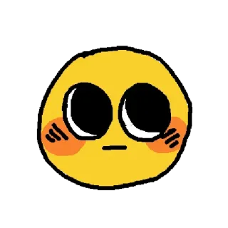 👀 Emoji, Sourire, Mignon, Jaune, Rougir, Visage, Icône, Sticker telegram sticker