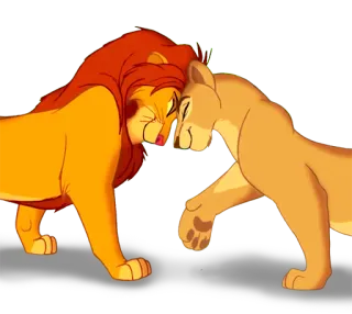 ❤ Simba The Lion King lion, love, cartoon, disney, friendship, nuzzle, affection whatsapp sticker