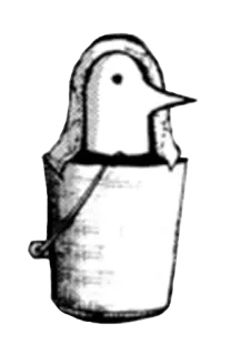👀 animale, pinguino, secchio, bianco e nero telegram sticker