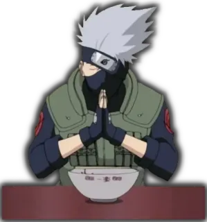 🙏 Kakashi Hatake Naruto Kakashi, Naruto, Anime, Manga, Ninja, Tazón, Manos, Gris telegram sticker