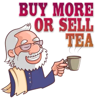 🫖 BUY MORE OR SELL TEA chá, política, humor, desenho animado, sátira telegram sticker