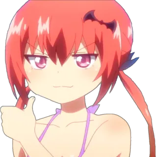 👍 Satania Anime, Polegar para cima, Diabo, Garota telegram sticker