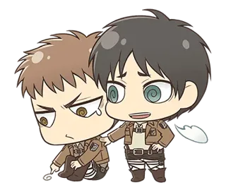 🤗 Eren Yeager Attack on Titan Anime, Manga, Chibi, Triste, Amitié, L'Attaque des Titans telegram sticker