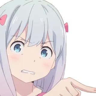✨ anime, girl, cute, pointing, character telegram sticker